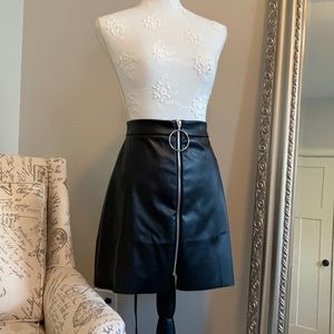 Faux leather mini skirt